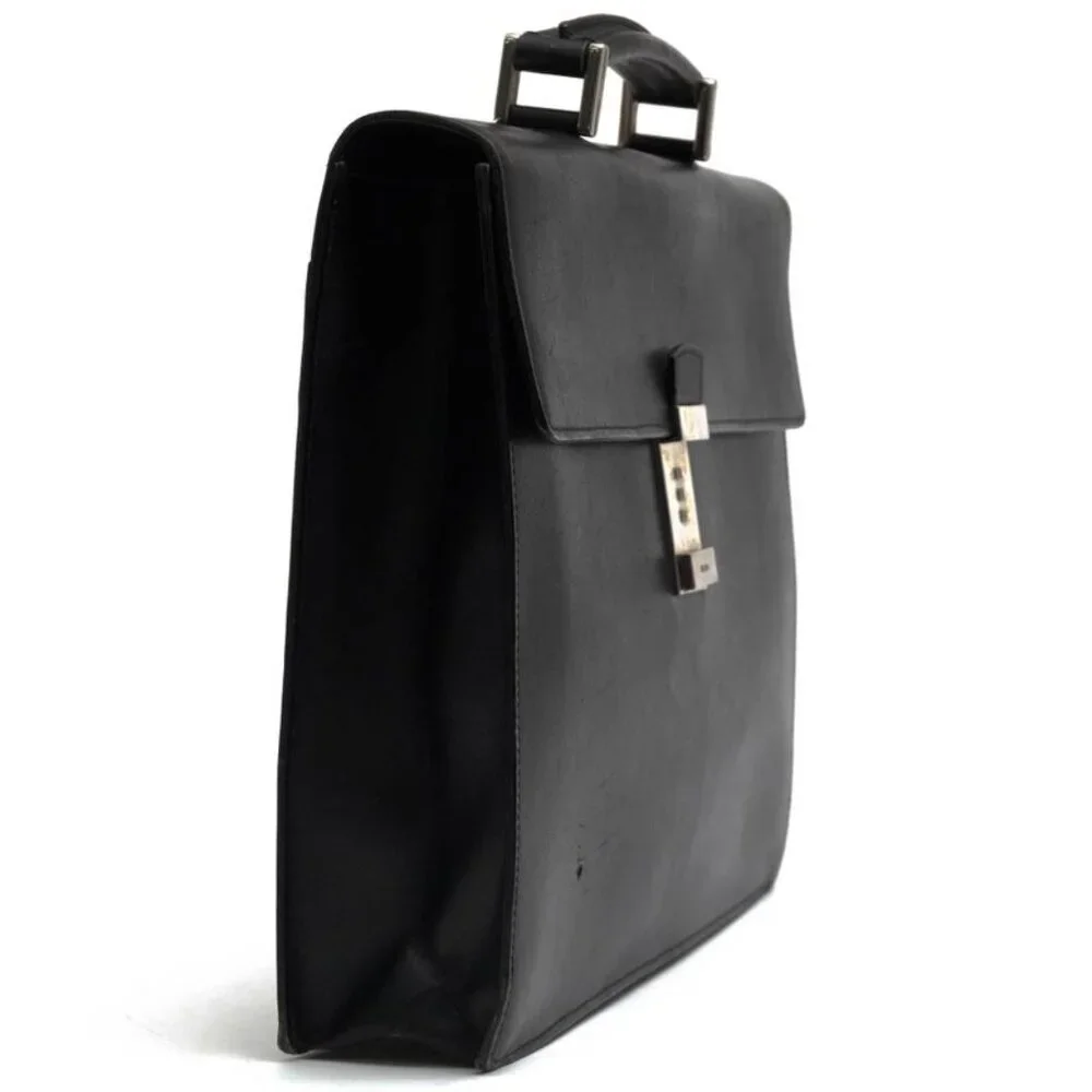 Prada Bag Briefcase Business Bag Business Men Leather Black Dulles Bag